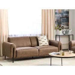 3-Sitzer Sofa Lederoptik braun ASKIM