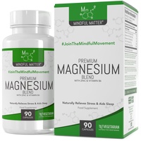 MM Magnesium Hochdosiert Kapseln, 90 Stück | Magnesium Glycinat, Magnesium Malat, Magnesium Taurat & Zink | 330mg Magnesium pro Portion | Gentechnik-, Gluten- und Milchfrei | Hergestellt in GB