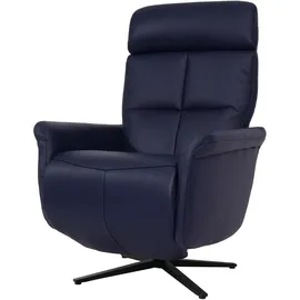 MCW Relaxsessel MCW-L10 Leder 76 x 110 x 153 cm Blau drehbar