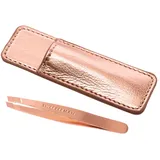 Tweezerman Mini Schräge Pinzette mit Etui Rose Gold