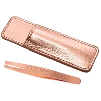 Tweezerman Mini Schräge Pinzette mit Etui Rose Gold