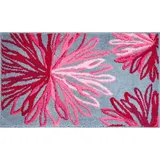 GRUND Badematte Art, rutschhemmend beschichtet, fußbodenheizungsgeeignet, florales Muster, elegante Badematte rosa
