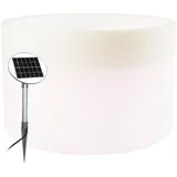 8 seasons Design Shining Elegant Pot XM, Solar LED Pflanzkübel 59 x 39 cm (weiß), inkl. Solarmodul und LED-Leuchtmittel in warmweiß, beleuchteter Pflanzkübel für außen, Blumenkübel
