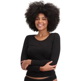 Bamboo basics Damen T-Shirt, 2er Pack - LARA Longsleeve, Unterhemd, Rundhals, uni Schwarz XL
