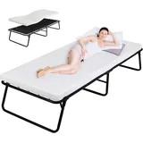 MAMIZO Klappbett Gästebett 80x190cm,Einzelbett Klappbar mit 7cm Memory-Schaum Matratze,Tragbares Gästebett für Erwachsene,Reisebett mit 30 pcs Feder,Ohne Aufbau,für Gästezimmer,Büro,Pflegeheim,Schule