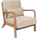 Beliani Sessel Skovde Stoff 72 x 71 x 70 cm Beige mit Kissen