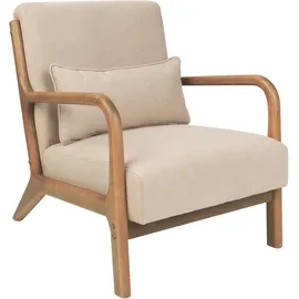 Beliani Sessel Skovde Stoff 72 x 71 x 70 cm Beige mit Kissen