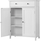 Yaheetech Badschrank Badezimmerschrank Küchenschrank Kommode Aufbewahrungsschrank mit Schublade und Doppeltür 60 x 30 x 80 cm