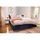 Tom Tailor HOME Polsterbett »CALIFORNIA BED«, mit seitlichen Holzakzenten am Kopfteil blau