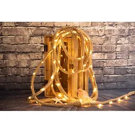 IDENA 100er Seil mit Netzteil/Solarmodul 8h Timer 14m 100 LED Lichterkette braun 14,0 m 1 St.