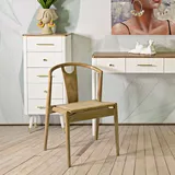 Sessel Ione, 2 Stühle, Sitz Aus Geflochtenem Rattan, Gestell Aus Holz, Braun