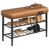 VASAGLE Sitzbank LSB054K01 karamellbraun Kunstleder 80,0 cm