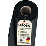 AROBA 1X Airlaid Papiertischdecken Rolle 1,2 x 24 m - Einweg Tischtuch - Stoffähnliche Premium Tischdekoration - Robust & Hoch saugfähig - Für Catering, Events, Hochzeit, Hotel & Party - Schwarz