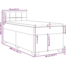 vidaXL Boxspringbett 90 x 200 cm Dunkelbraun