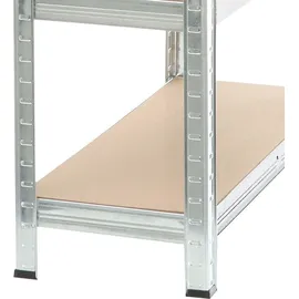 Wiltec Schwerlastregal 120x50x204cm, 200kg/Ablage, Steckregal verzinkt aus Stahl, Lastenregal mit 5 Ablagen, Werkstattregal