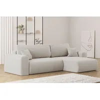 Kaiser Möbel, Sofa mit schlaffunktion, mit Bettkasten, Schlafsofa Capri, Designer Sofa, Modern Design Couch, Polsterecke, Freistehend, Stoff POSO Beige Rechts