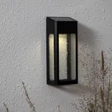 STAR LED Solar Wandleuchte Aluminium, Glas, Metall 8x20 cm Dämmerungssensor schwarz