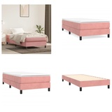 vidaXL Boxspringbett Rosa 90x200 cm Samt - Boxspringbett - Boxspringbetten - Bett - Schlafzimmermöbel - Rosa