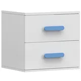 Deine Möbel 24 Kinder-Nachttisch, Weiß, Blau, Holzwerkstoff, 55x50x44 cm, Kinder- & Jugendzimmer, Kindermöbel, Kinderregale
