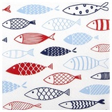 HOME FASHION Papierservietten "Fische", 33 x 33 cm, 20 Stück