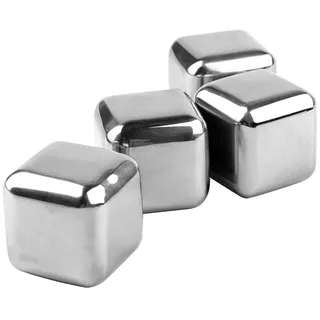 Metaltex Eiswürfel Edelstahl 4er Set – Kühlt ohne Verwässerung, wiederverwendbar