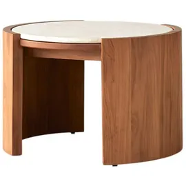 Tikamoon Couchtisch Virgile Beige Teak 66 x 44 x 60 cm