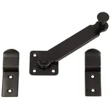 KOTARBAU® Schlagladenüberwurf 140mm Fensterladen Doppeltorüberwurf Schlagladen Fensterladenriegel aus Stahl Schlagladen Überwurf Überwurfriegel Schwarz Pulver
