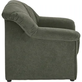 DOMO collection Sessel "Papenburg zeitlose Rückensteppung, elegante Armlehne", grün (dunkelgrün), B:99cm H:84cm T:82cm, Struktur ( 90% Polyester, 10% Polyacryl);Microfaser PRIMABELLE (100% Polyester);Kunstleder SOFTLUX;Luxus-Microfaser (100% Polyester), Sessel, Sessel,