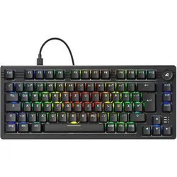 Sharkoon SKILLER SGK25 Gaming Tastatur - 75% Layout, Hot-Swap Huano Red Switches geschmiert, RGB-Beleuchtung, QWERTZ-Layout, schwarz