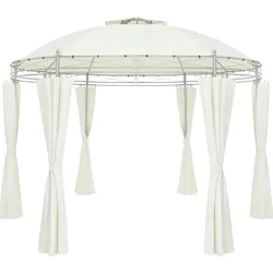 Casaria Pavillon Toscana Ø350cm Beige Wasserabweisend UV-Schutz 50+
