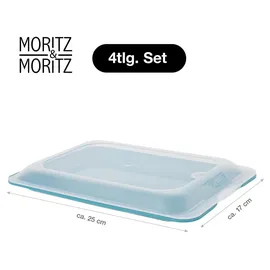 Moritz & Moritz Aufschnittbox 4er Set Petrol/Orange/Türkis/Rosa