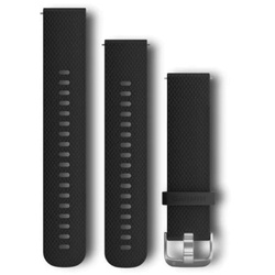 'Schnellwechsel-Armbänder (20 mm) Schwarzes Silikonarmband mit Edelstahlteilen'