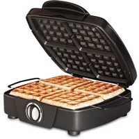 SUNTEC Waffeleisen für 4 dicke Belgische Waffeln – 1200 Watt Waffel Maker – Edelstahl Waffelheber – Antihaftbeschichtete Platten – Quadratische Form – Genuss für Kinder & Erwachsene – WAE-8335