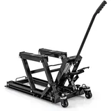 COSTWAY Motorrad Hebebühne, Motorradheber bis zu 680 kg 3-stufig höhenverstellbar, Hydraulische Motorradhebebühne für Motorräder ATVs und Quads (Schwarz)