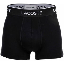 Lacoste Herren Boxershorts, 3er Pack - Trunks, Casual, Cotton Stretch, Logobund Schwarz/Grau/Weiß 2XL