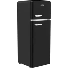 Amica KGC 15634 S Retro-Kühl-Gefrierkombination (206 l, 1440 mm hoch, Schwarz)