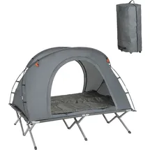 SoBuy 4in1-Zelt mit Campingliege Grau