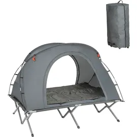 SoBuy 4in1-Zelt mit Campingliege Grau