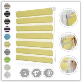 Lichtblick Duo Rollo / Doppelrollo Klemmfix 120 x 150 cm gelb