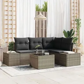 vidaXL Gartensofa-Set mit Speicher grau