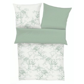 Zeitgeist Cholet Bettwäsche 135x200 cm«, - 100% Baumwolle Reißverschluss, 2tlg Bettwäsche Set Blumen grün weiß
