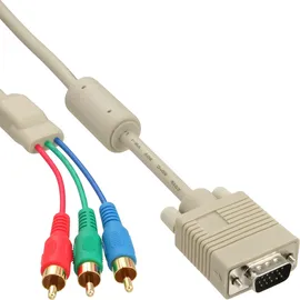 InLine VGA RGB Kabel VGA Stecker an 3x Cinch Stecker 200 cm Beige