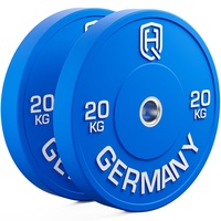 HQ Germany® Olympic Bumper Plates 50mm | Paar/Set | 5-25kg | Studio Qualität | Hoher Härtegrad | Hantelscheiben nach IWF Standard, Gewicht:2x 20KG