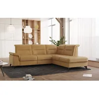 sit&more Ecksofa SIT & MORE "Astoria L-Form", gelb (dijon), B:256cm H:91cm T:225cm, 100% Polyester, Sofas, Ecksofa, wahlweise mit motorischer Relaxfunktion