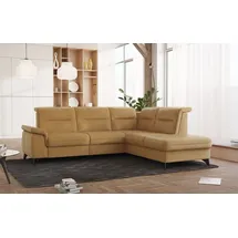 sit&more Ecksofa SIT & MORE "Astoria L-Form", gelb (dijon), B:256cm H:91cm T:225cm, 100% Polyester, Sofas, Ecksofa, wahlweise mit motorischer Relaxfunktion