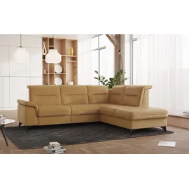 sit&more Ecksofa SIT & MORE "Astoria L-Form", gelb (dijon), B:256cm H:91cm T:225cm, 100% Polyester, Sofas, Ecksofa, wahlweise mit motorischer Relaxfunktion