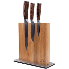 Wakoli EDIB 3er Damastmesserset I Holzbox I 8 - 17cm Klinge I mit Messerblock