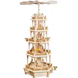 Erzgebirgische Volkskunst Richard Glässer GmbH Weihnachtspyramide Tischpyramide Erzgebirge Pyramide Christi Geburt natur Spielwerk 70 cm