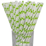LUXENTU »Gepunktet Papier-Trinkhalme 100er Set«, (100-tlg) grün