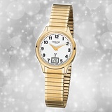 Regent Damenuhr gold Elegant Funkuhr Analog-Digitaluhr URFR208